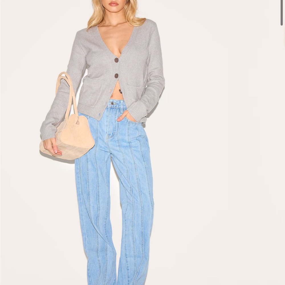 PrettyLittleThing Blue Straight Leg Jeans